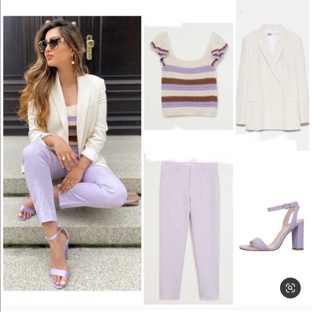MNG Linen-blend pants